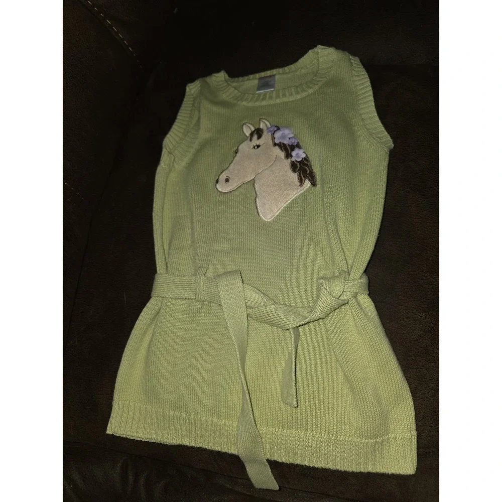 Gymboree cowgirls at heart sweater vest horse size 7 8 belt